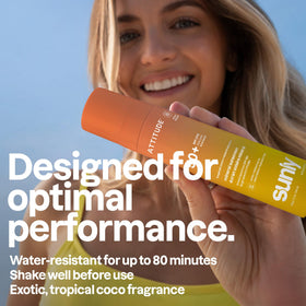 ATTITUDE sunscreen being applied on hand demonstrating smooth spreadability