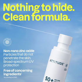 ATTITUDE sunscreen texture on hand demonstrating lightweight spread