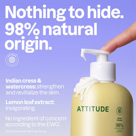 ATTITUDE lotion texture close-up showing lightweight, non-greasy feel