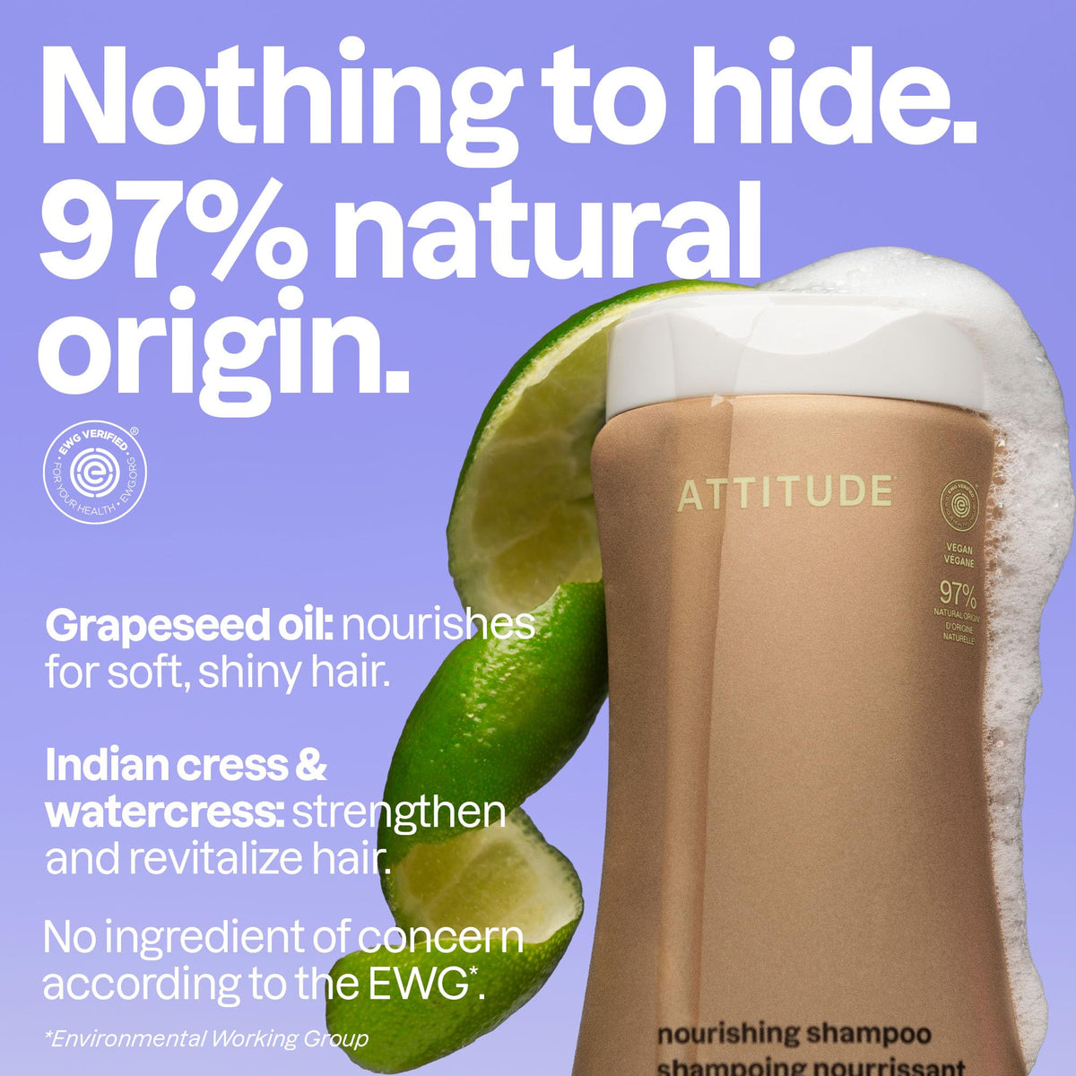 ATTITUDE creamy lather texture demonstrating gentle, effective cleansing benefit