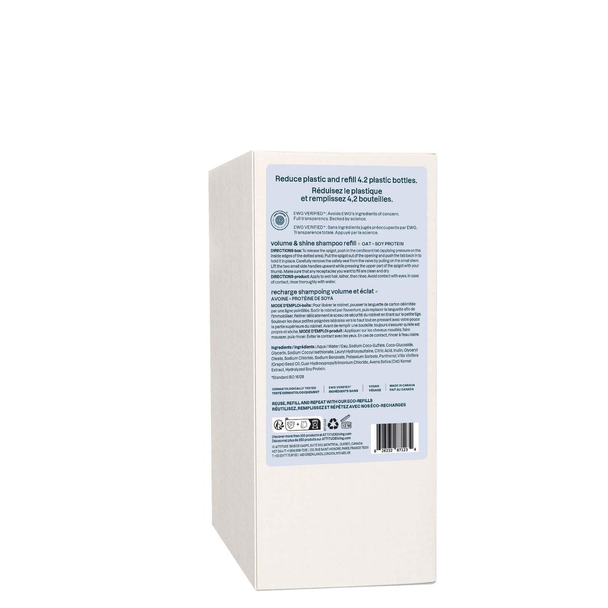 ATTITUDE shampoo on bathroom shelf in minimalist setting showing eco-friendly routine