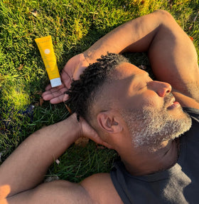 ATWATER on cheek illustrating moisturized, non-greasy skin benefit