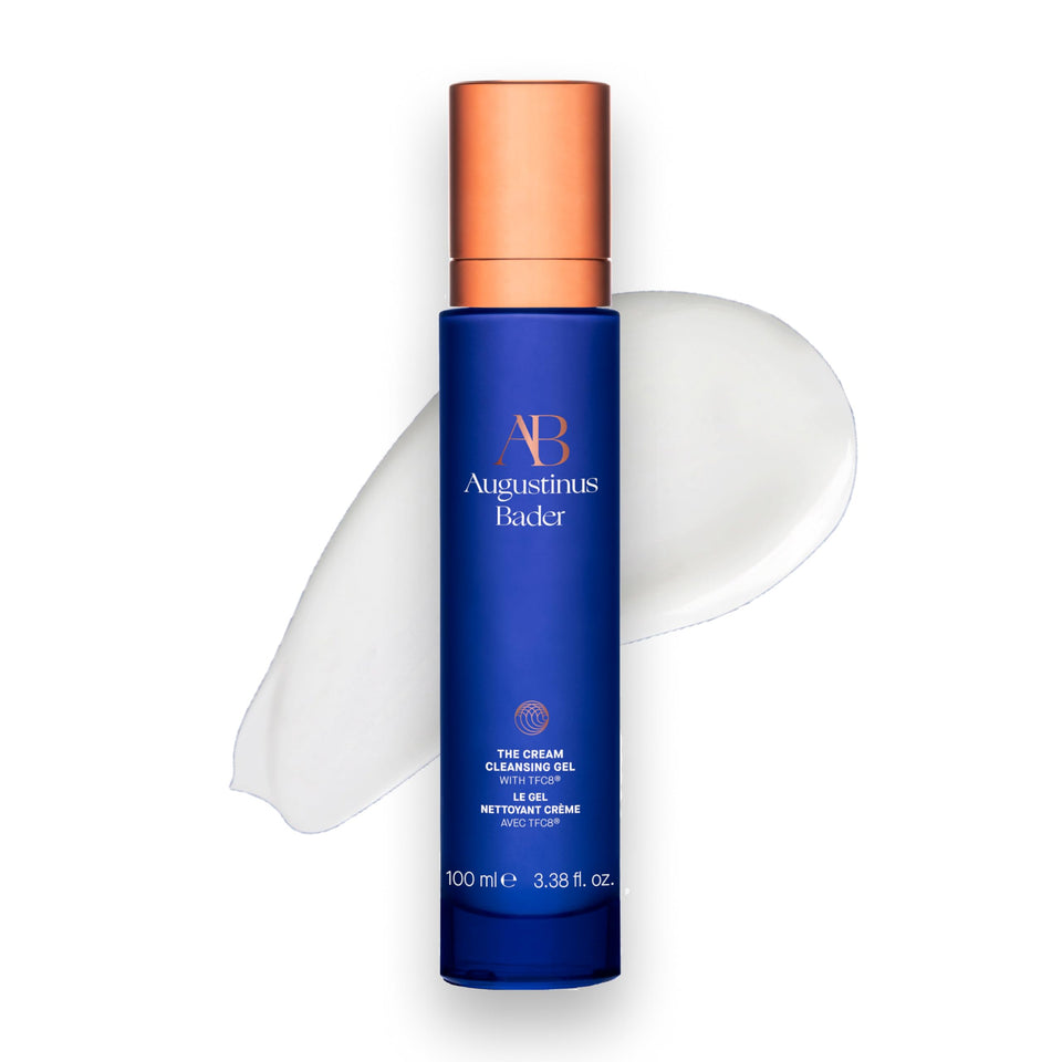 Augustinus Bader cleansing gel front tube shows clean design and hydration benefits