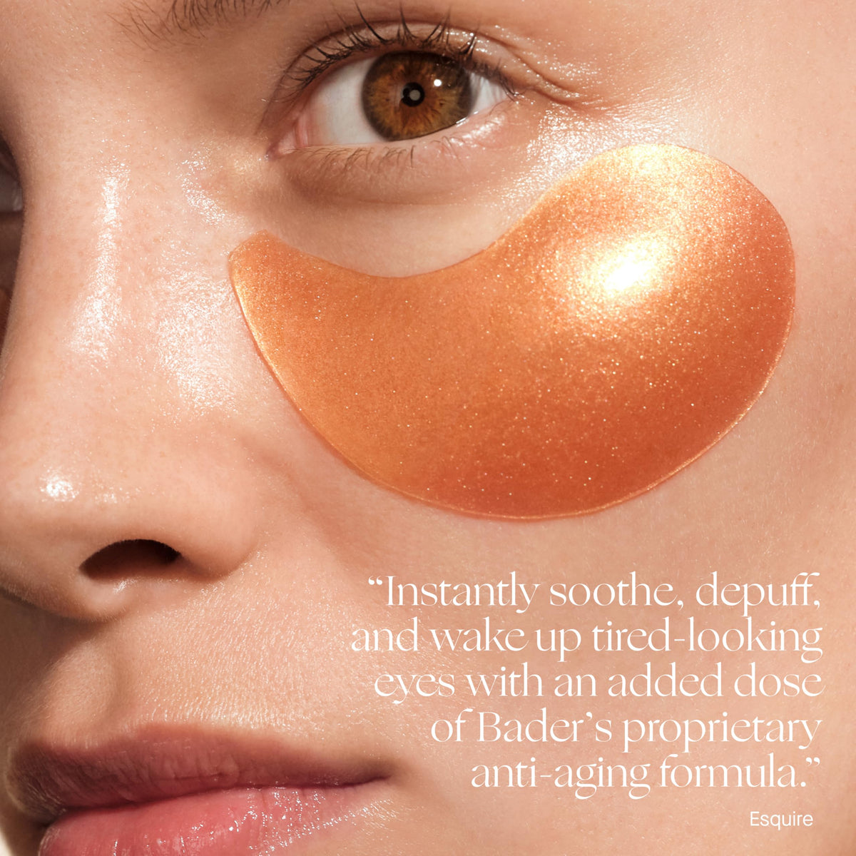 Augustinus Bader before and after eye area comparison showing reduced puffiness