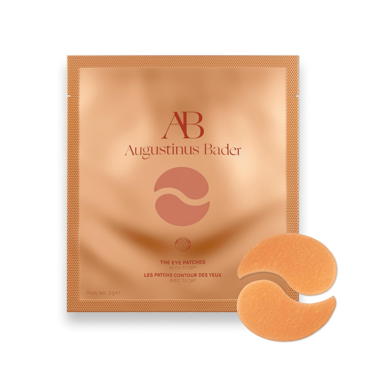 Augustinus Bader front packaging showing premium eye patches and benefits