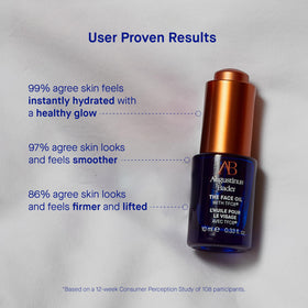 Augustinus Bader oil texture on skin demonstrating quick absorption and glow