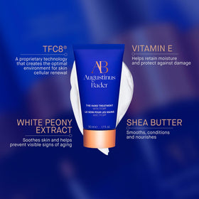 Augustinus Bader cream texture close-up showing smooth, rich formula that hydrates and absorbs quickly
