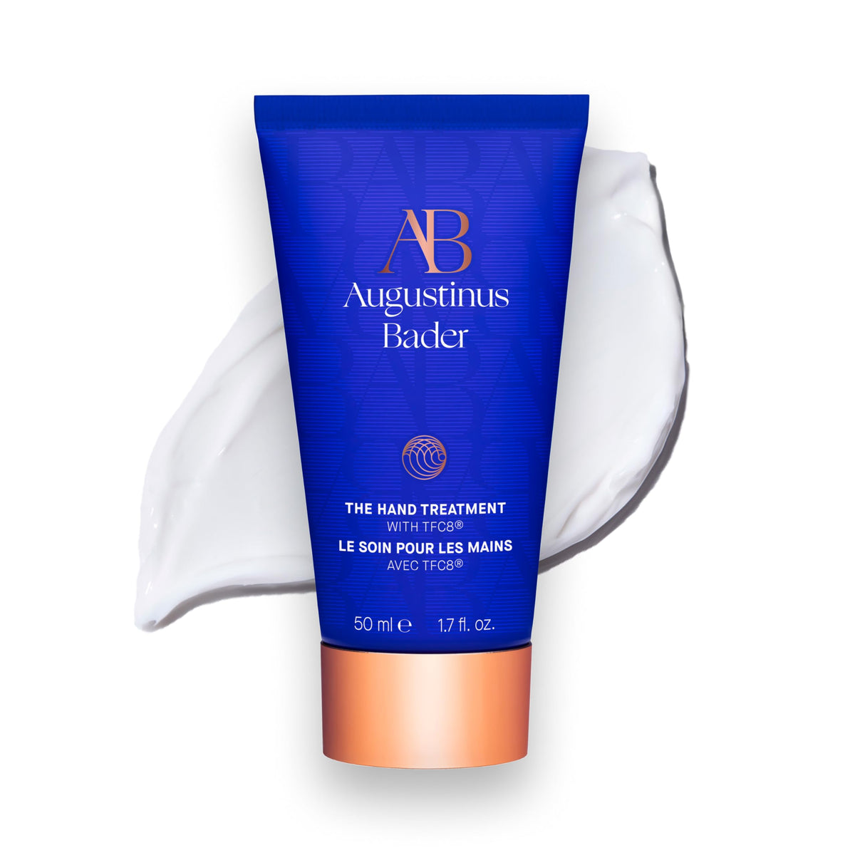 Augustinus Bader jar front view showing packaging and size, communicates luxury and recyclable glass