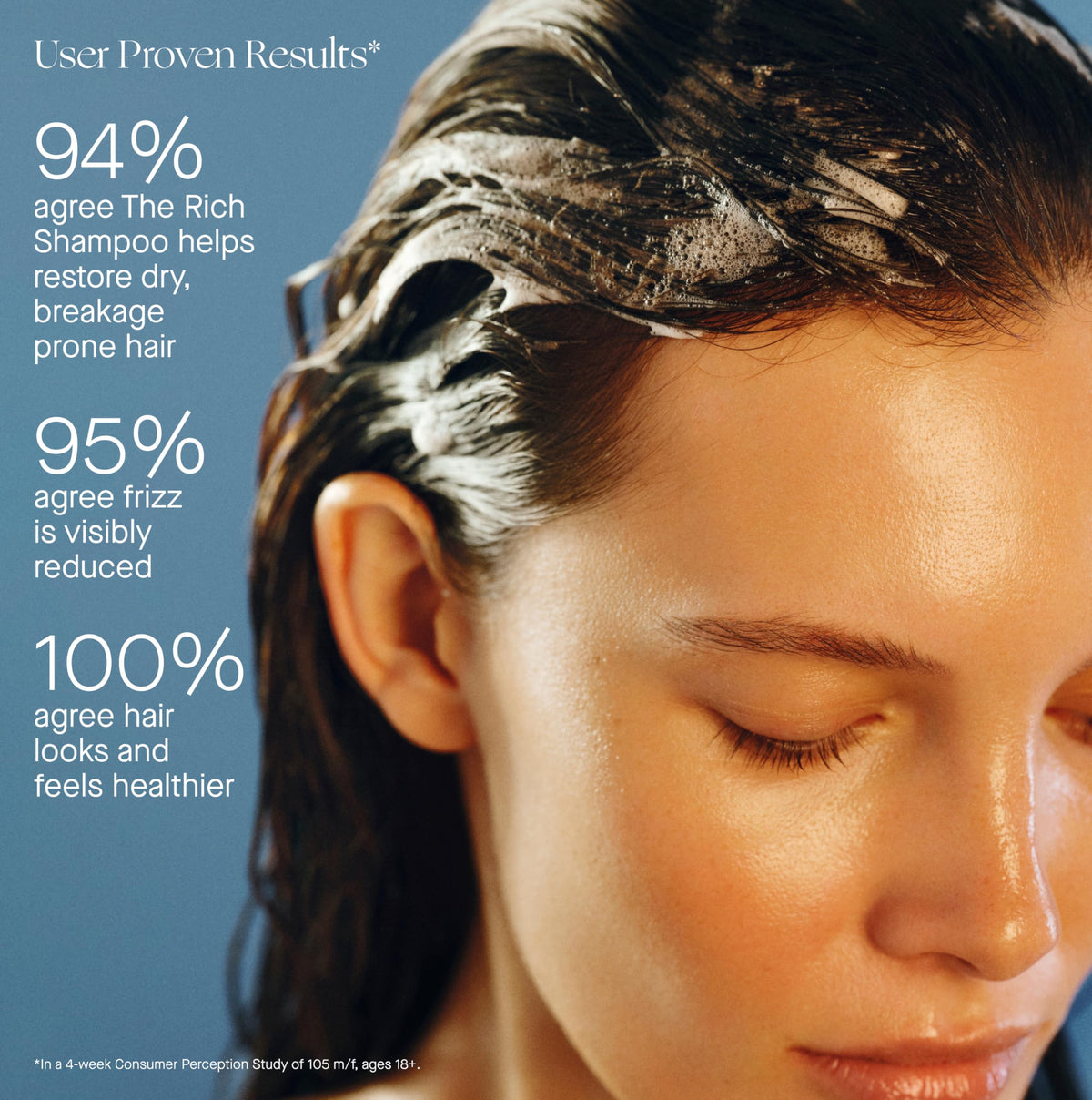 Augustinus Bader creamy shampoo texture close-up showing rich moisturization