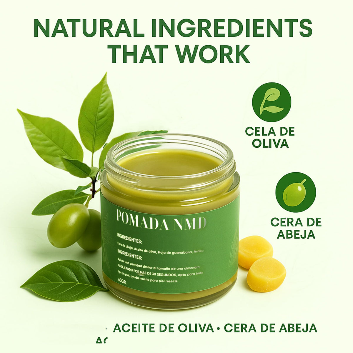 Aultink Pomada NMD open cap revealing smooth cream texture for quick absorption
