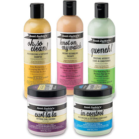 Aunt Jackie's after detangling showing defined, smooth curls and less frizz