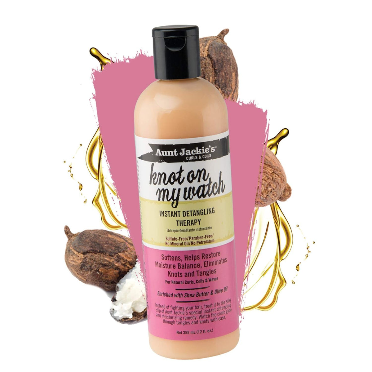 Aunt Jackie's back label with ingredients list for informed ingredient choices
