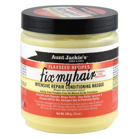 Aunt Jackie's front jar showing label and 15 oz size benefits moisture