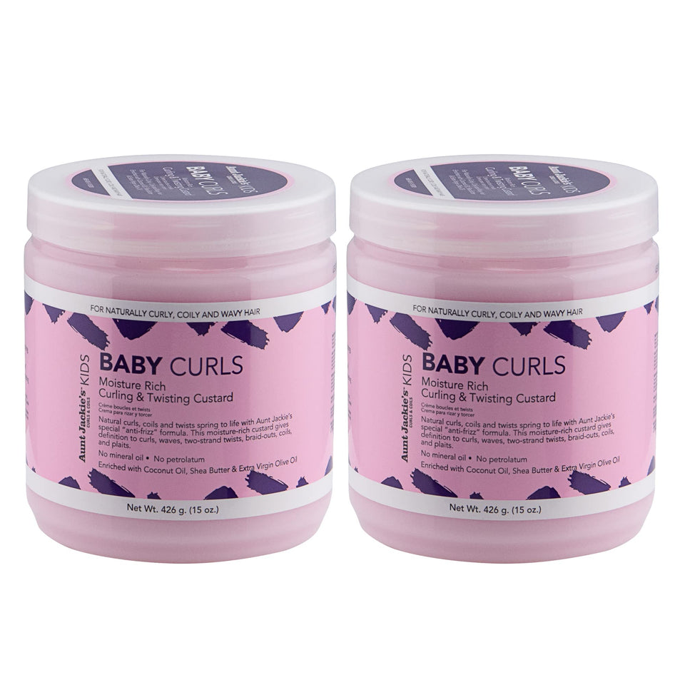 Aunt Jackie's front packaging showing two 15 oz jars and product name benefits