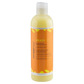 Aunt Jackie's Heads Up Shampoo label close-up highlighting gentle cleansing benefit
