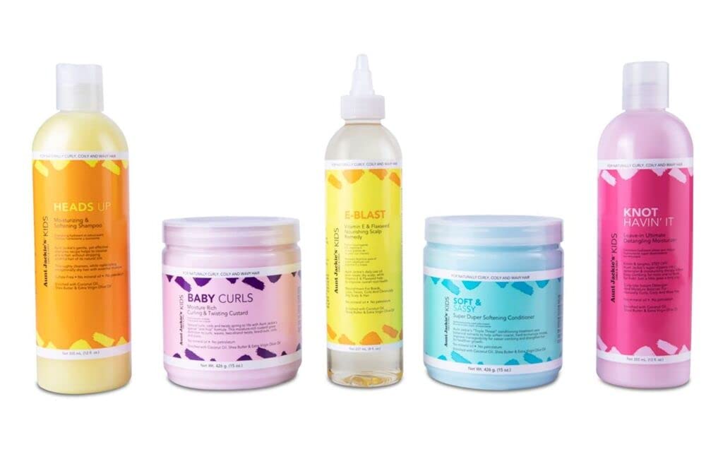 Aunt Jackie's bundle front packaging showing all five products and convenience