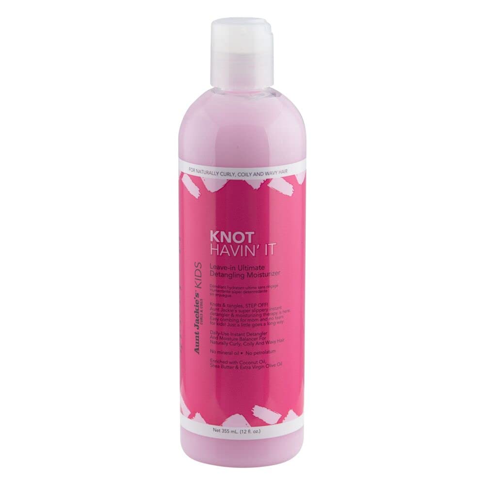 Aunt Jackie's Knot Havin' It leave-in texture demonstrating detangling slip benefit