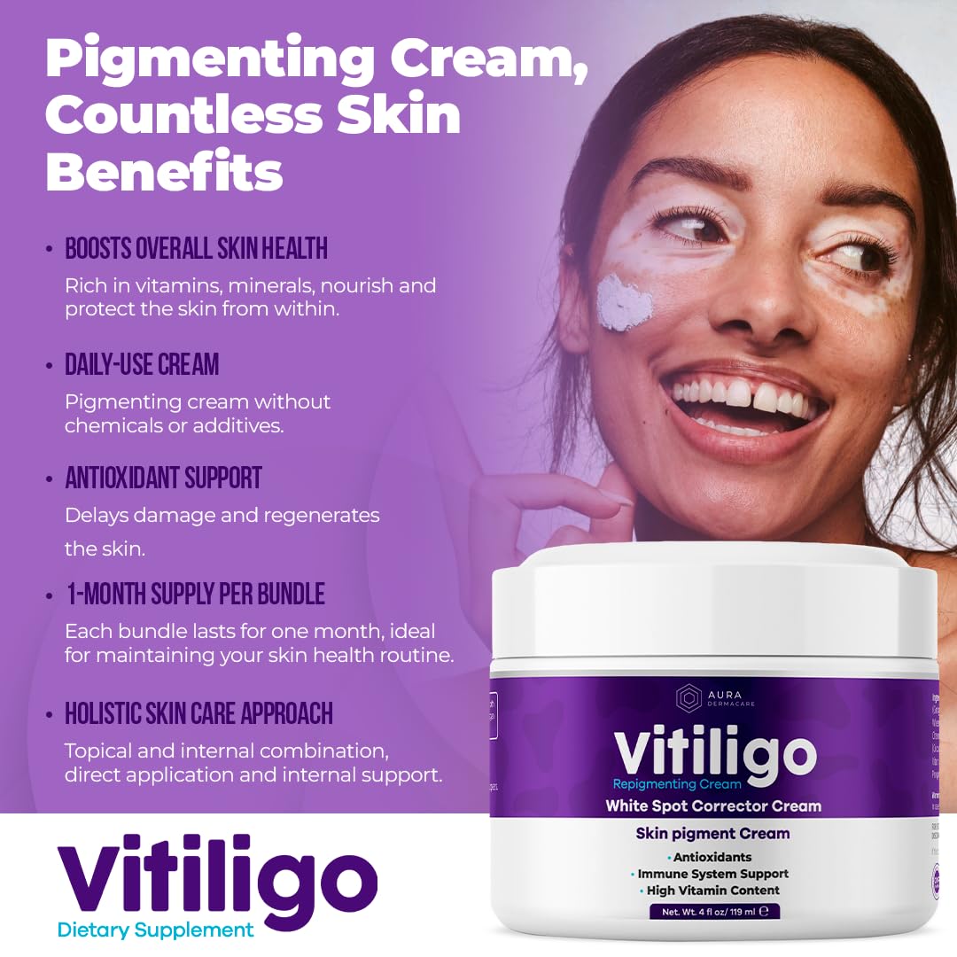 AURA VITAMINS cream applied on hand demonstrating even coverage and nourishment