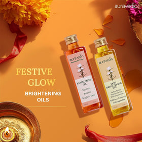 auravedic kumkumadi oil texture in hand illustrating quick absorption