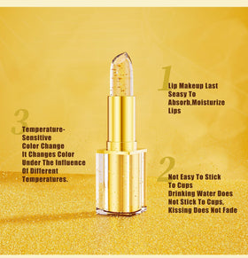 Aurelia Lipstick close‑up label showing shelf life and storage instructions for longevity