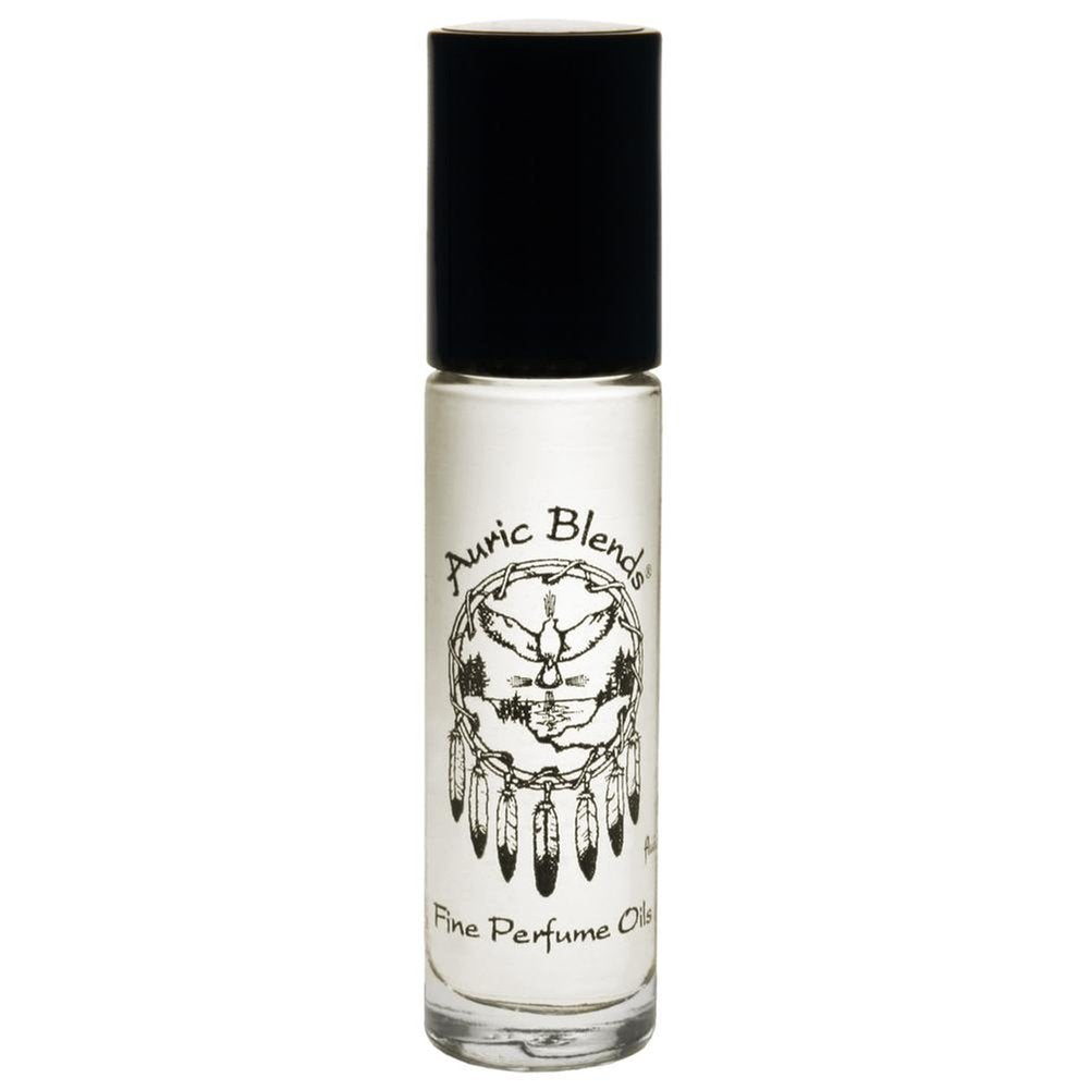Auric Blends bottle front view showing gardenia perfume oil, portable convenience