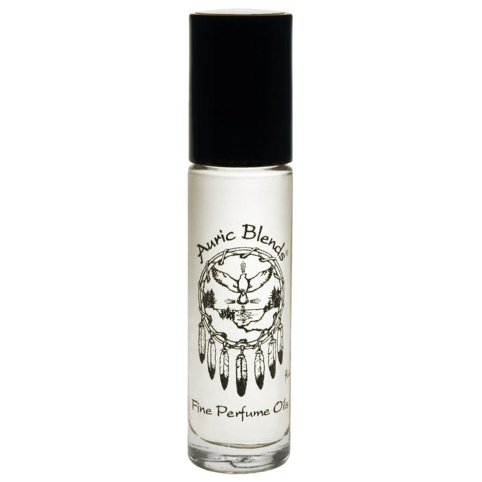 Auric Blends bottle front view showing gardenia perfume oil, portable convenience