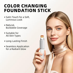 Auriscope before and after swatch showing adaptive coverage and natural finish