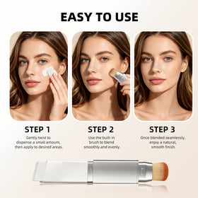 Auriscope brush applicator detail showing soft bristles for seamless blending