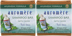 Auromere front packaging showing two bars and eco-friendly benefits