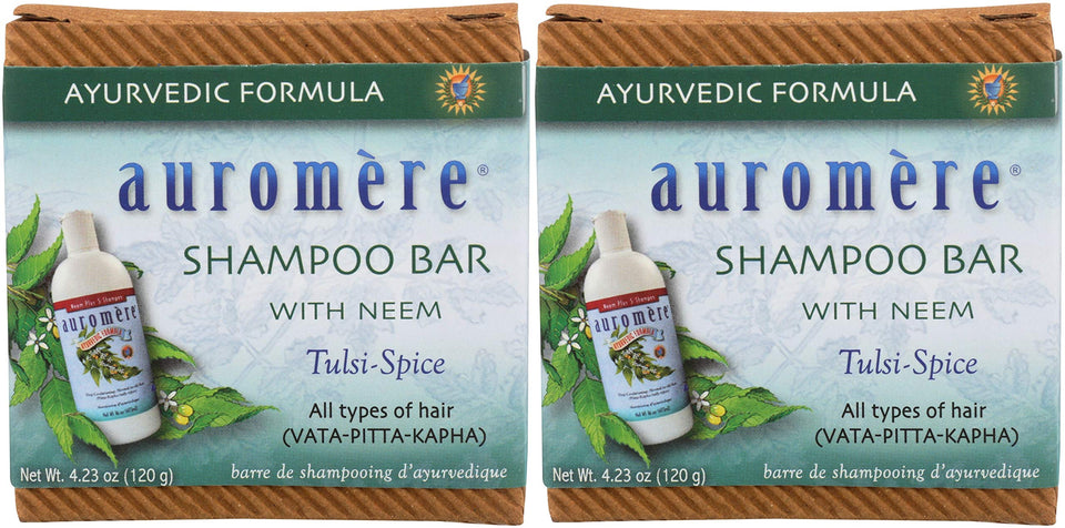 Auromere front packaging showing two bars and eco-friendly benefits