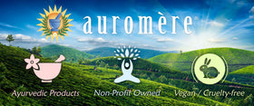 Auromere bar in hand showing size and travel convenience