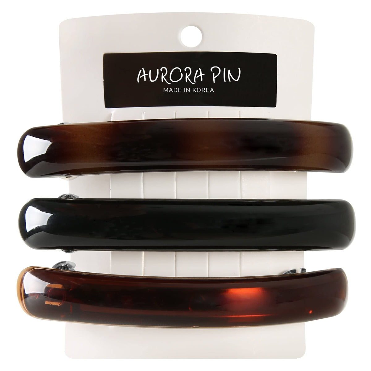 AURORA PIN front view of three-color clip set showing elegant look and convenience