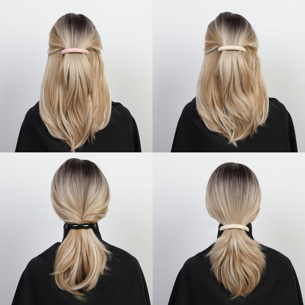 AURORA PIN clip securing a low bun on thick hair, demonstrating secure hold and polished finish