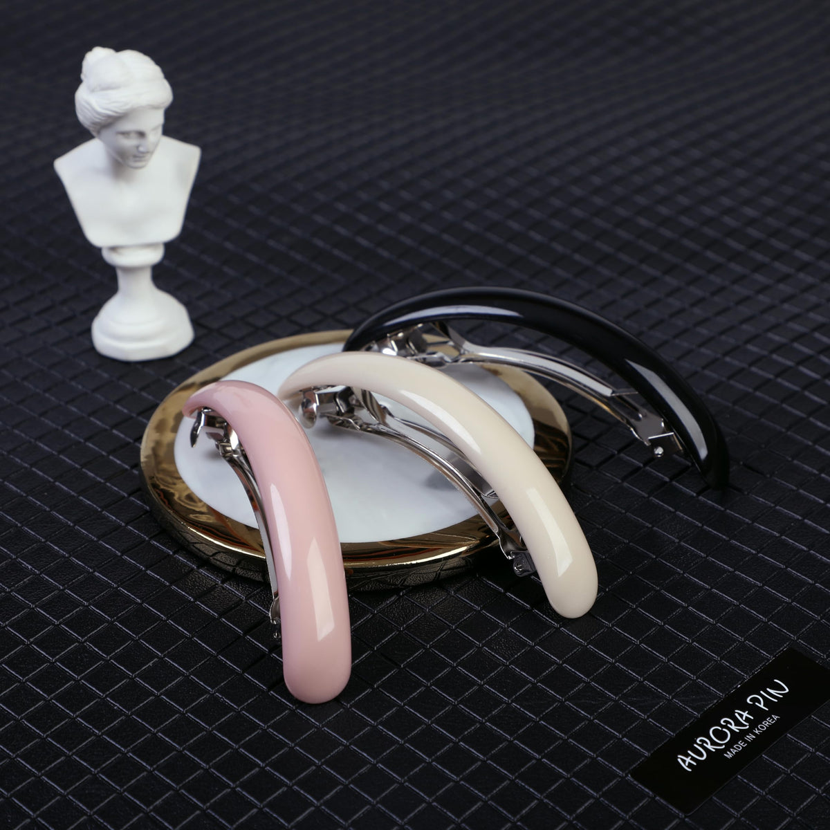 AURORA PIN clip worn with a casual outfit outdoors, adding instant style and finishing touch benefit