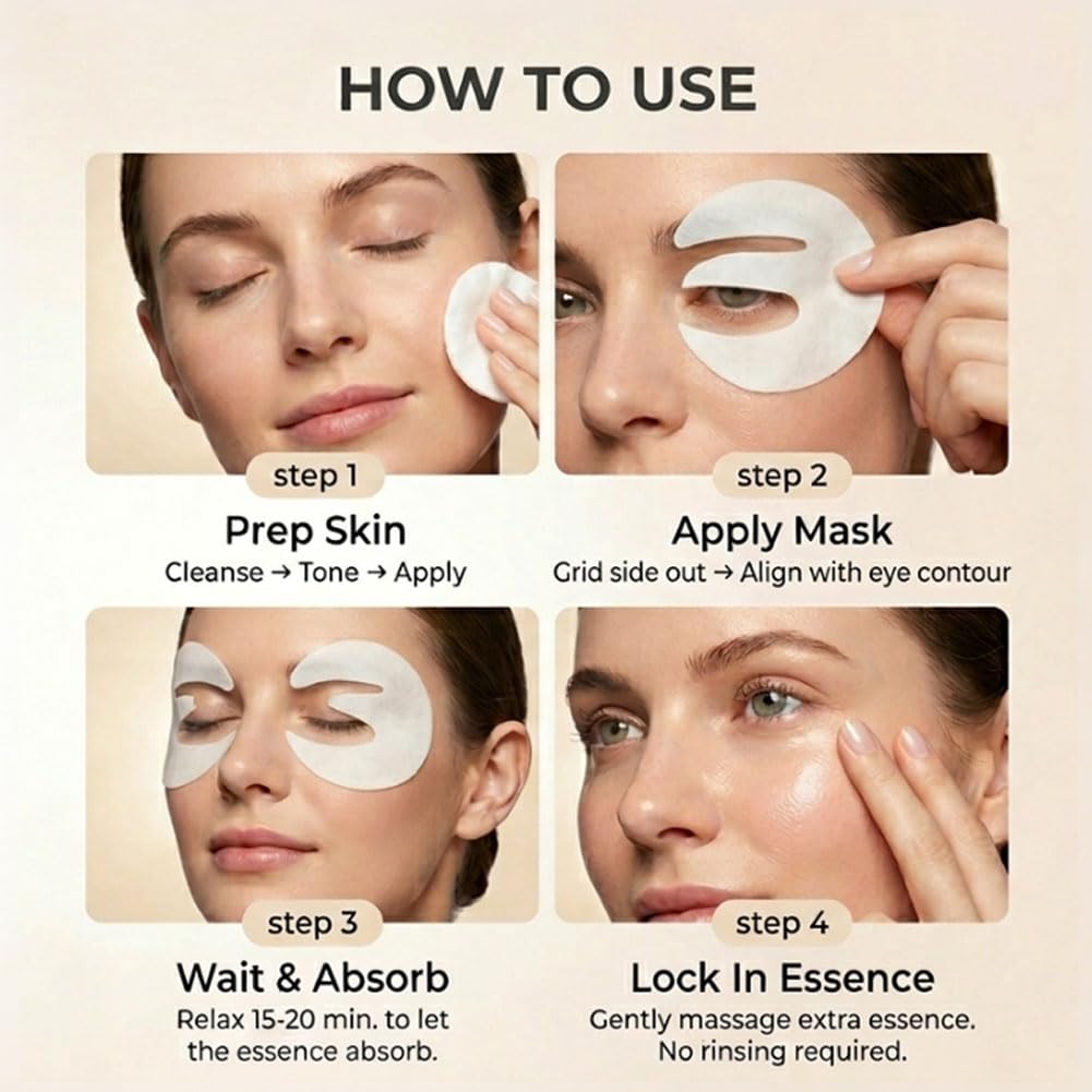 Aurova mask being removed to reveal refreshed eye area