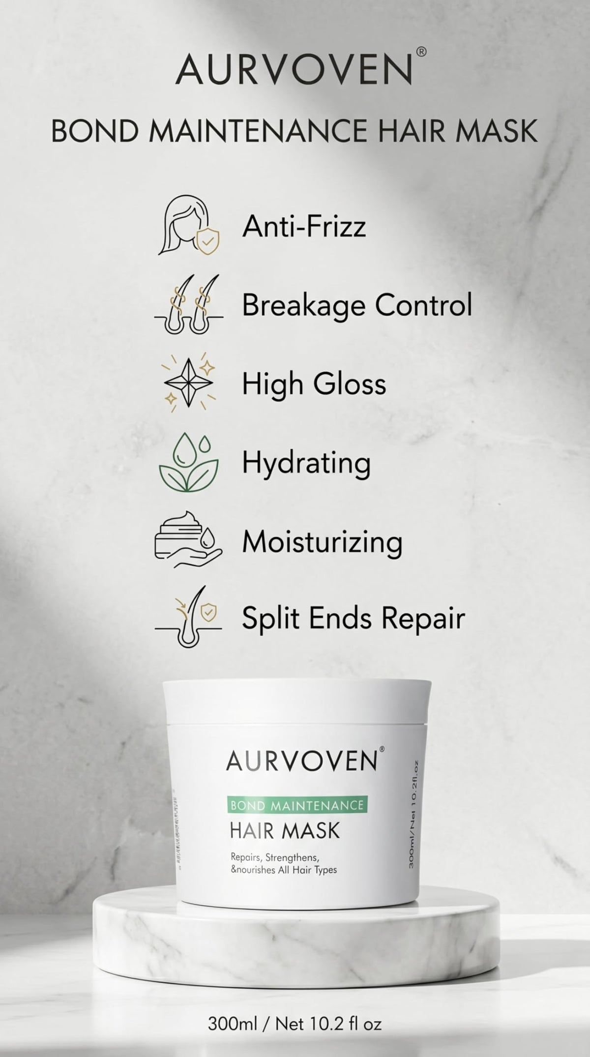 AURVOVEN ingredients focus with argan oil and collagen visuals showing restorative benefits