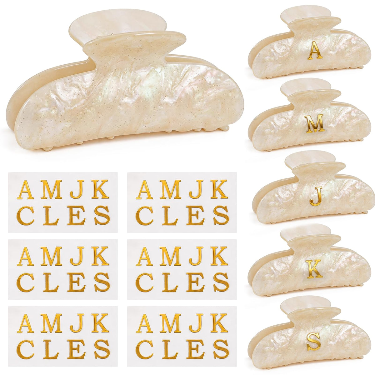 Auseibeely front view of pearl clips highlighting polished look and personalization