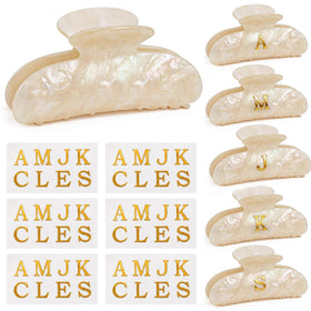 Auseibeely front view of pearl clips highlighting polished look and personalization