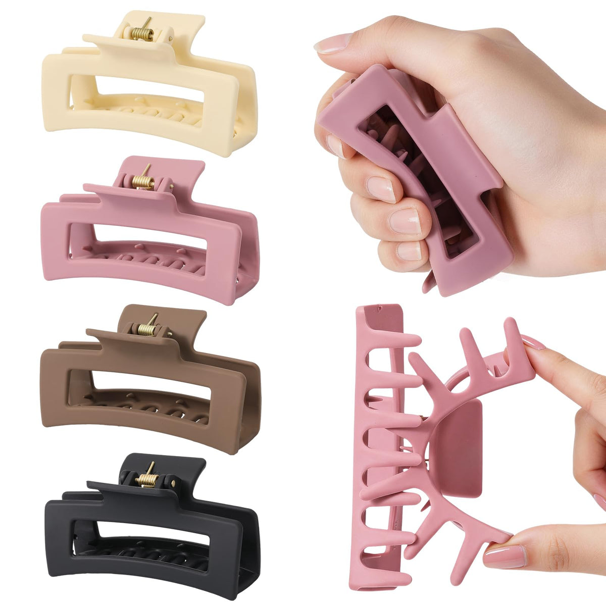 Auseibeely front packaging showing four silicone cloud claw clips and benefits