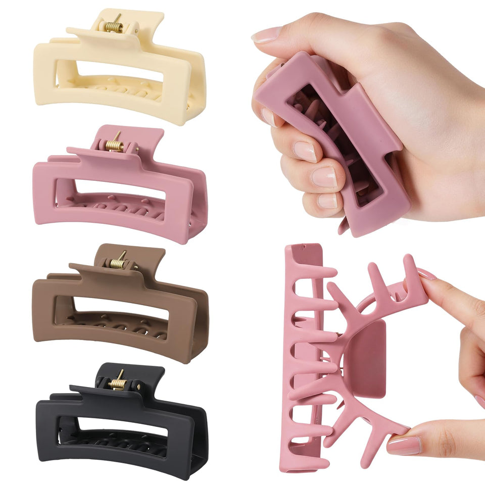 Auseibeely front packaging showing four silicone cloud claw clips and benefits
