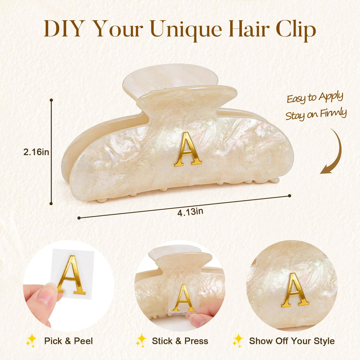 Auseibeely gold letter stickers sheet ready to personalize clips quickly
