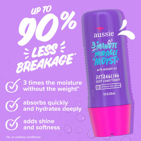 Aussie 3-minute treatment jar top view showing thick conditioning cream