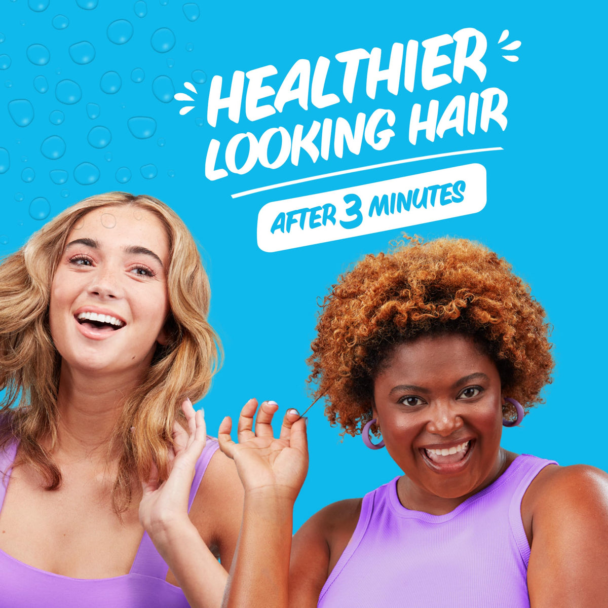 Aussie before and after hair results showing smoother, shinier hair