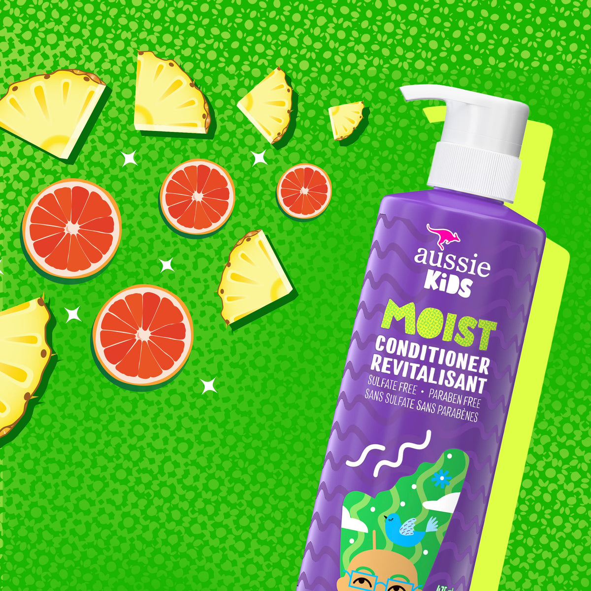 Aussie in-family bathroom scene with child using conditioner, promoting gentle routine benefits