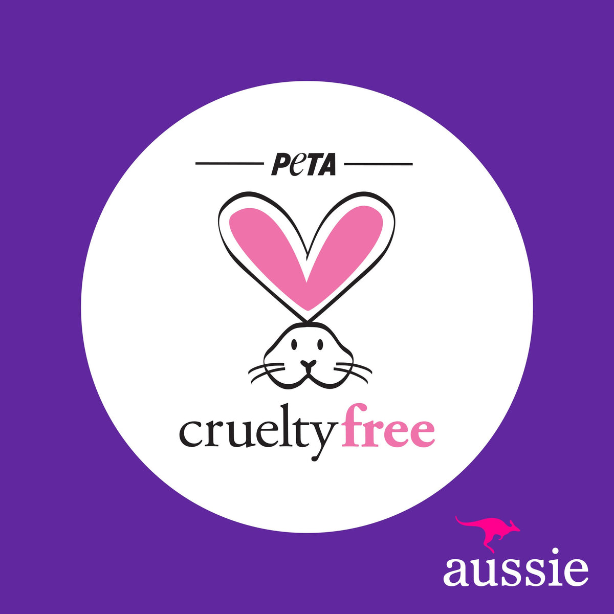 Aussie product label close-up highlighting no parabens, sulfates and cruelty-free badge