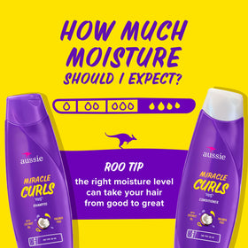 Aussie detangling milk texture on hand for easier comb-through