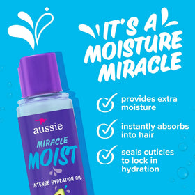 Aussie close-up of oil texture highlighting fast absorption benefit