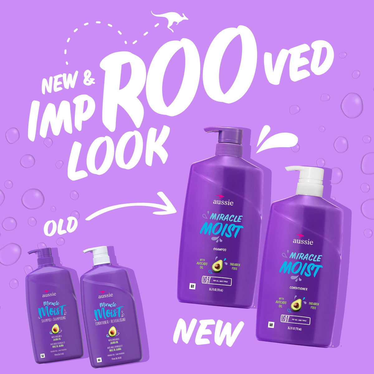 Aussie close-up of shampoo pump dispensed, showing easy use and gentle cleansing