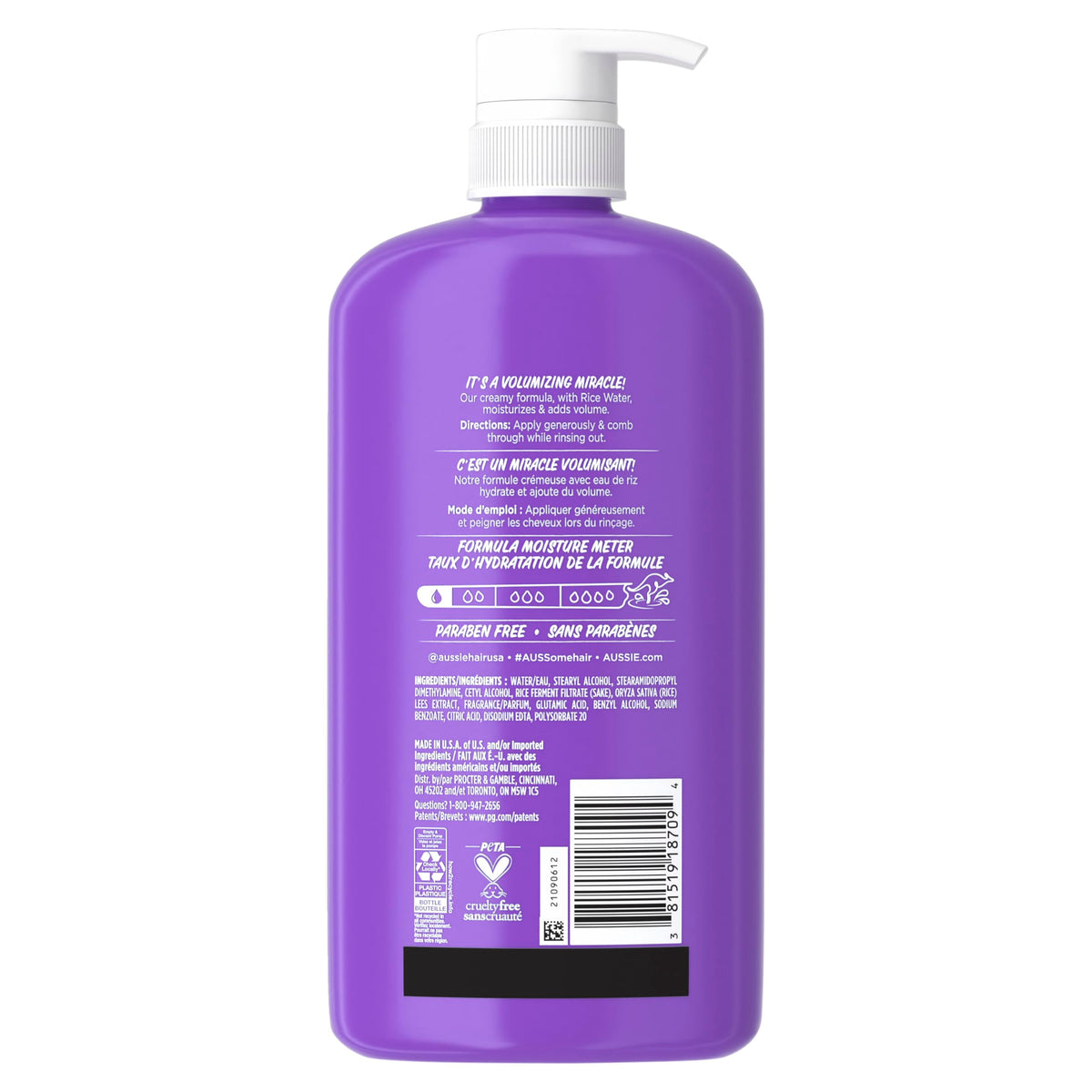 Aussie conditioner on bathroom counter in lifestyle scene for daily routine benefit