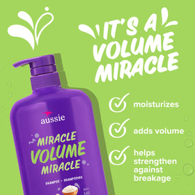 aussie dispensing shampoo pump creating light lather for gentle cleanse